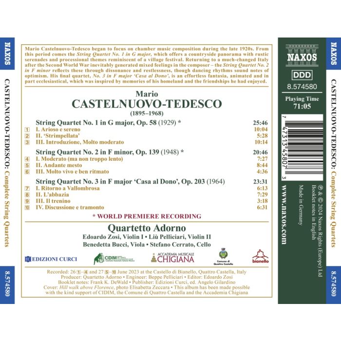 Castelnuovo-Tedesco: Complete String Quartets - slide-1