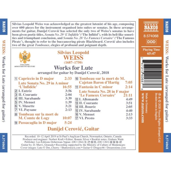 Weiss: Works for Lute arranged for guitar - slide-1