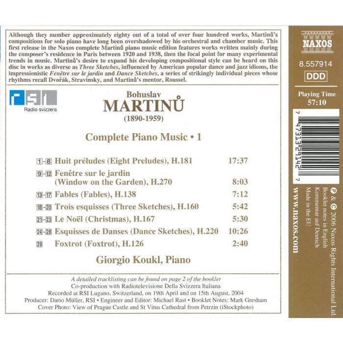 Martinu: Complete Piano Music Vol. 1 - slide-1