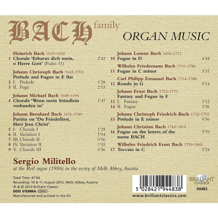 Bach Family: Organ Music - slide-1