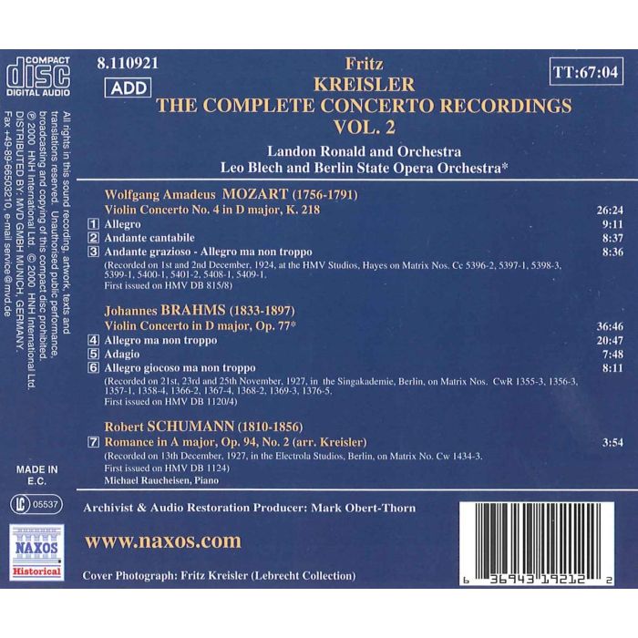 Fritz Kreisler: Complete Concerto Recordings, Volume 2 - slide-1