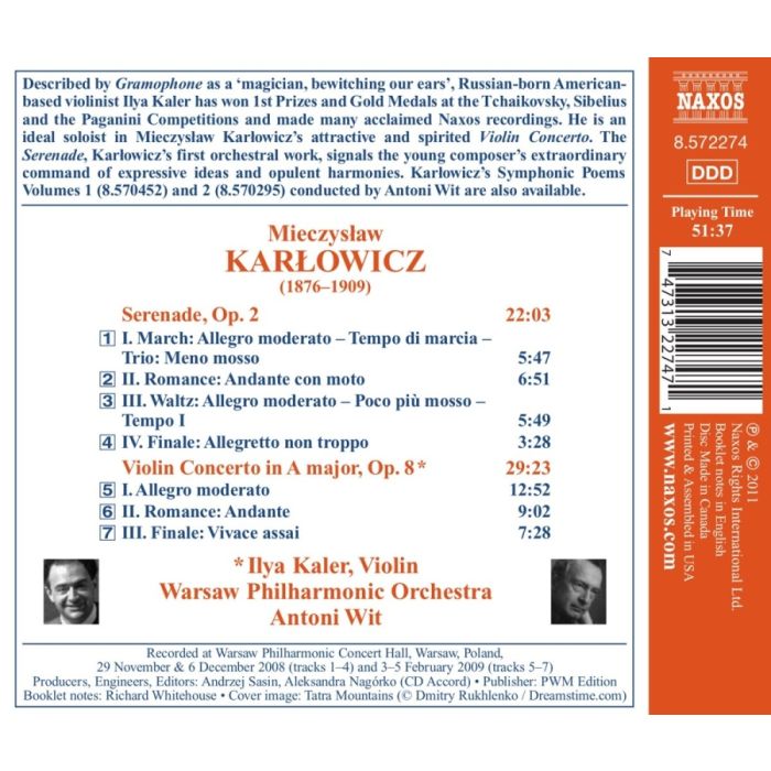 Karłowicz: Serenade Op. 2, Violin Concerto Op. 8 - slide-1