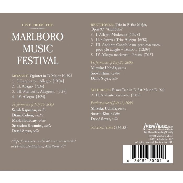 Live from the Marlboro Music Festival Vol. 1 - slide-1