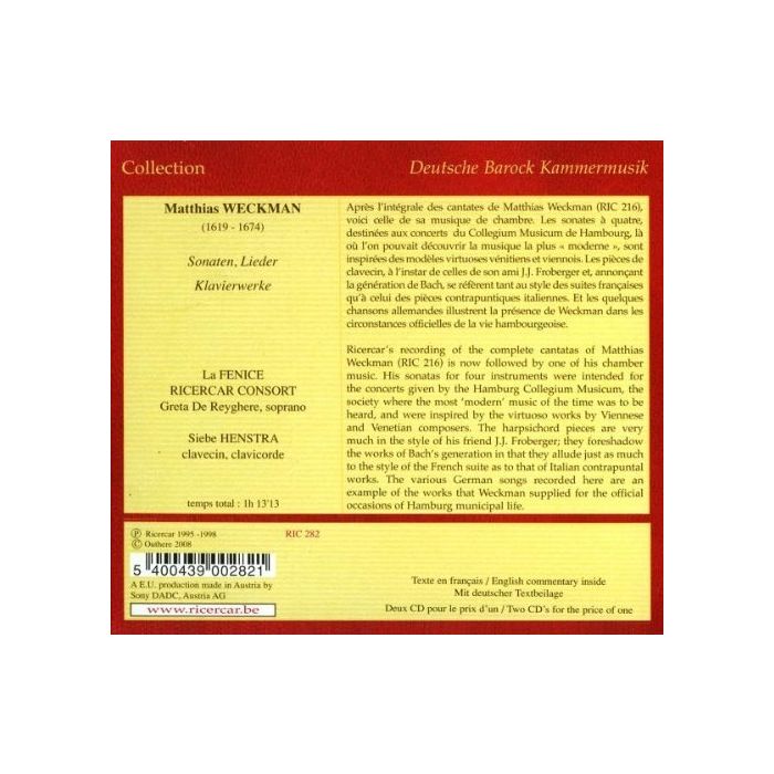 Weckman: Sonaten, Lieder, Klavierwerke (2 CD) - slide-1