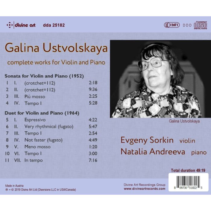 Ustvolskaya: Complete Works for Violin and Piano - slide-1
