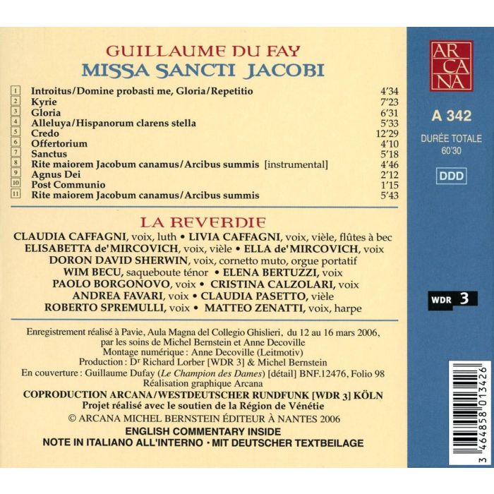 Dufay: Missa Sancti Jacobi / La Reverdie / A 342 - slide-1