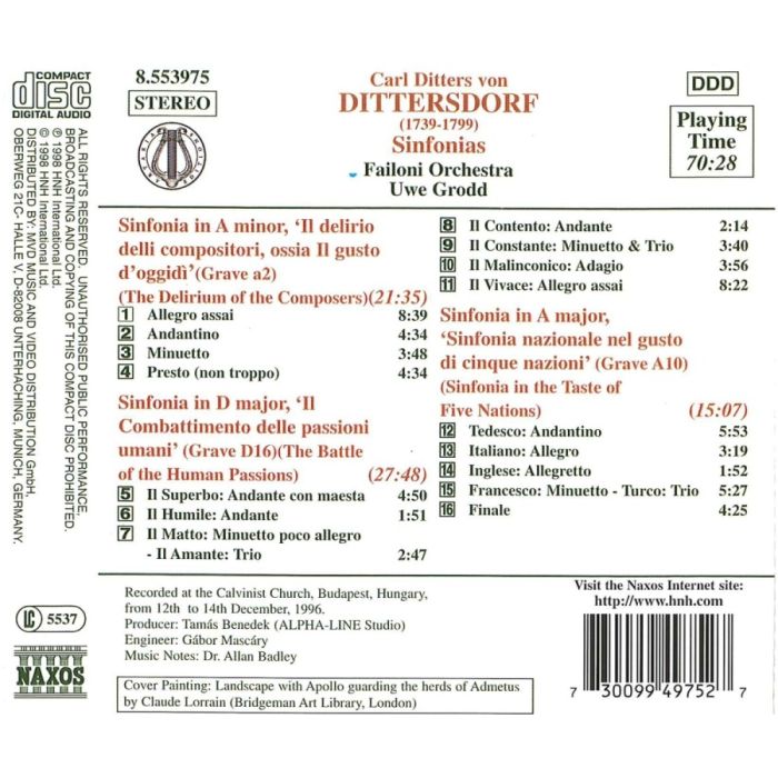 DITTERSDORF: Sinfonias - slide-1