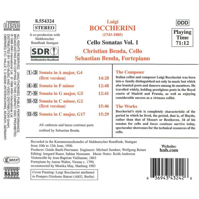 BOCCHERINI: Cello Sonatas vol. 1 - slide-1