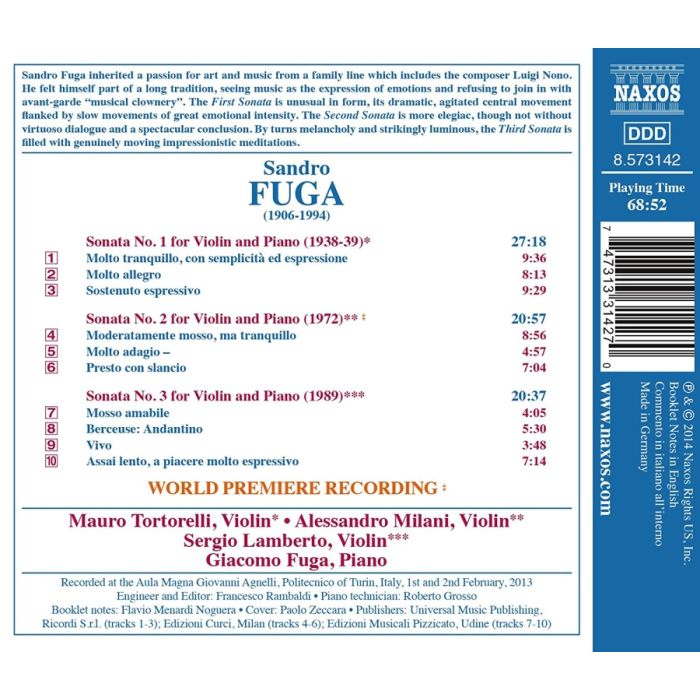 Fuga: Three Violin Sonatas - slide-1