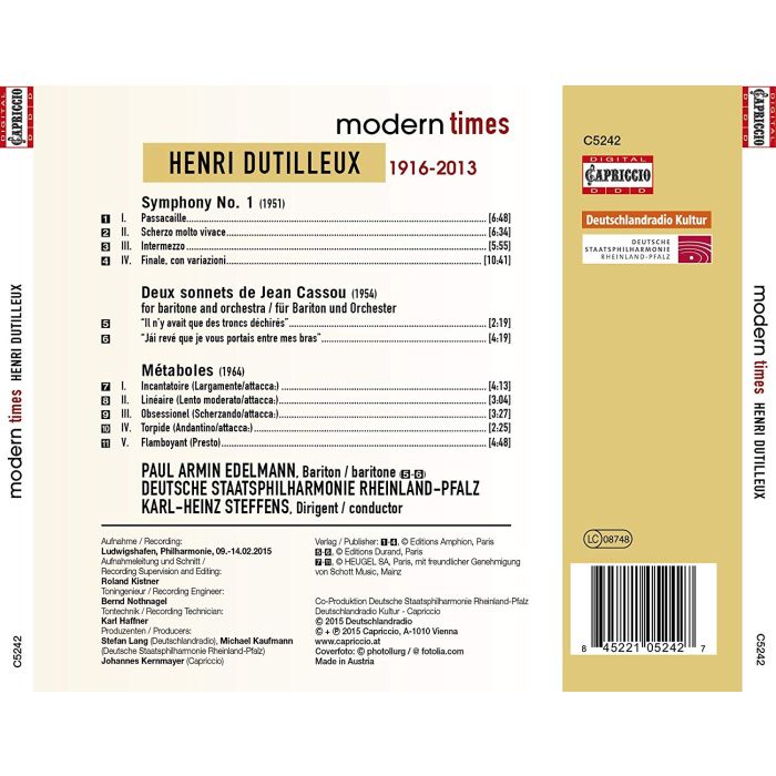 Dutilleux: Symphony No. 1 Deux sonnets - slide-1