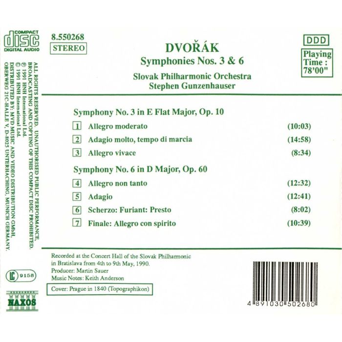 DVORAK: Symphonies no. 3, 6 - slide-1