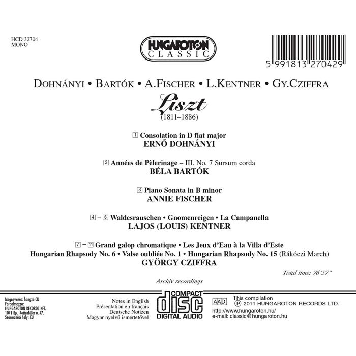 Dohnányi, Bartók, A. Fischer, L. Kentner, Cziffra play Liszt - slide-1