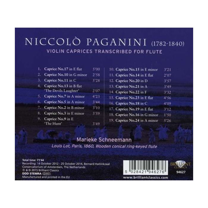 Paganini: Violin caprices transcribed for flute - slide-1