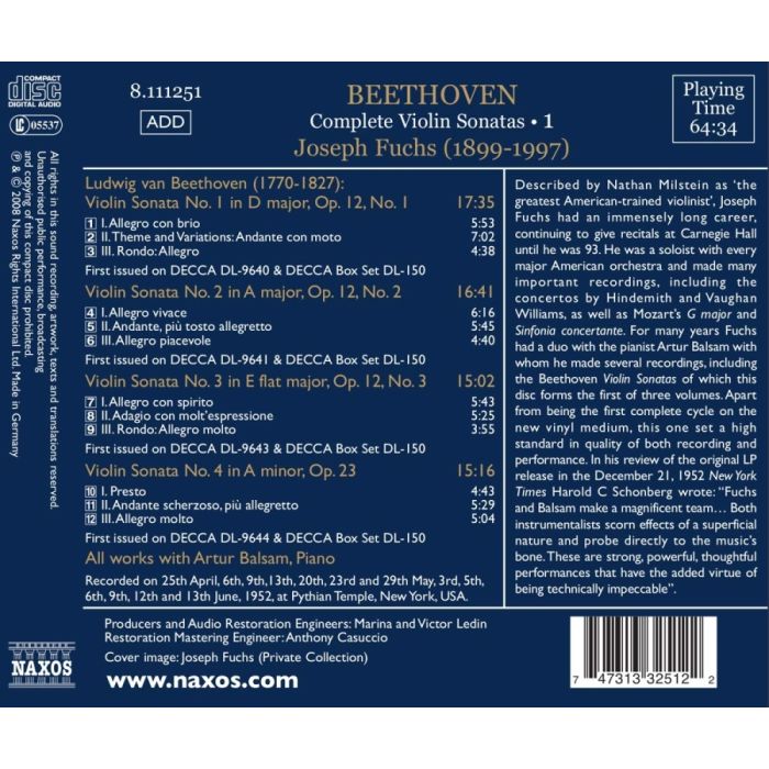 Beethoven:  Complete Violin Sonatas Vol. 1 - slide-1