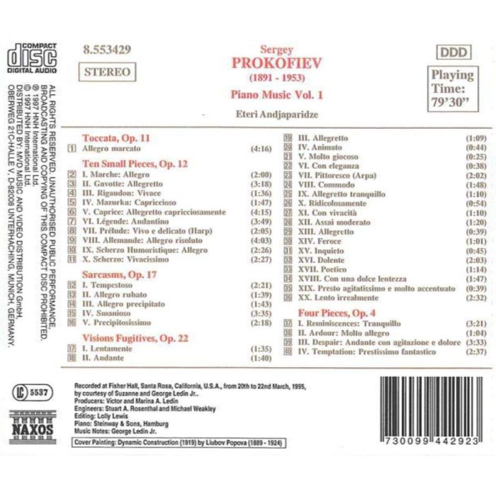 PROKOFIEV: Piano Music Vol. 1 - slide-1