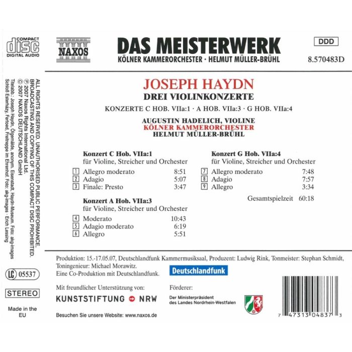 HAYDN Joseph: Violin Concertos, Hob. VIIa / 8.570483 - slide-1