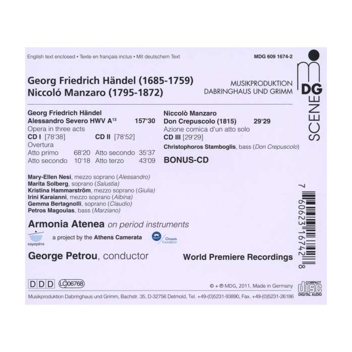 Handel: Alessandro Severo (opera w 3 aktach) + Niccol? Manzaro: Don Crepuscolo - slide-1
