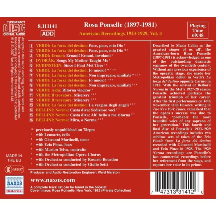 PONSELLE Rosa: American Recordings Vol. 4 - slide-1