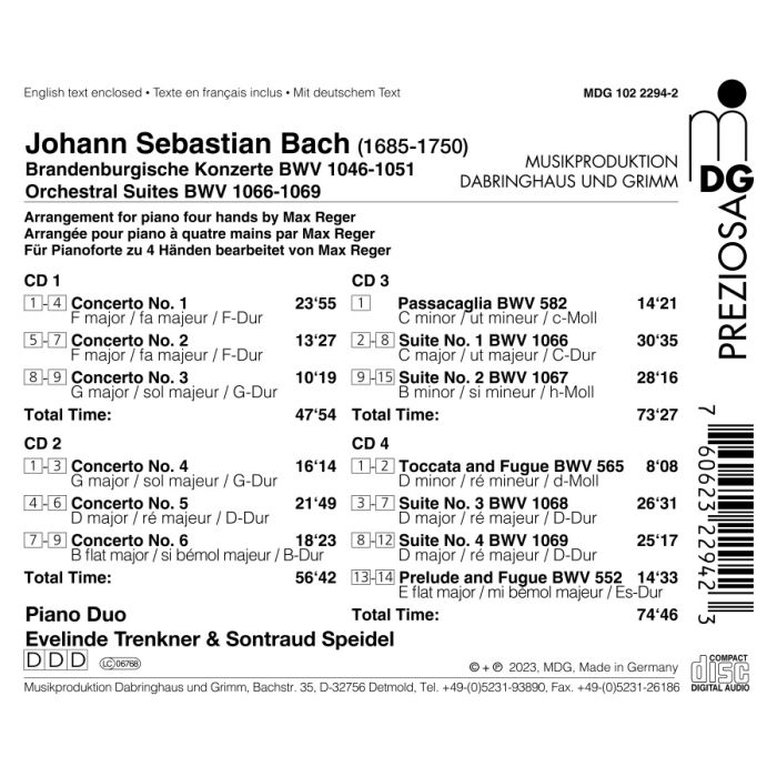 Bach: Brandenburg conc., Orchestral suites, Organ works (arr. Max Reger) - slide-1