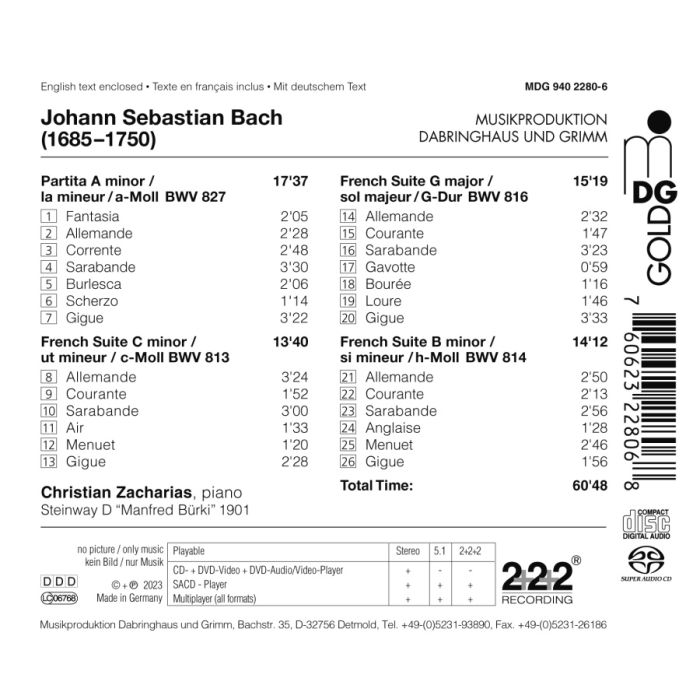Bach: Partita A Minor; French Suites - slide-1