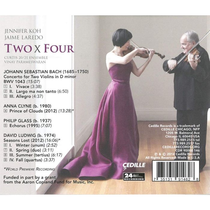 Two x Four - Bach: Concerto for 2 Violins:  Clyne, Glass,  Ludwig - slide-1
