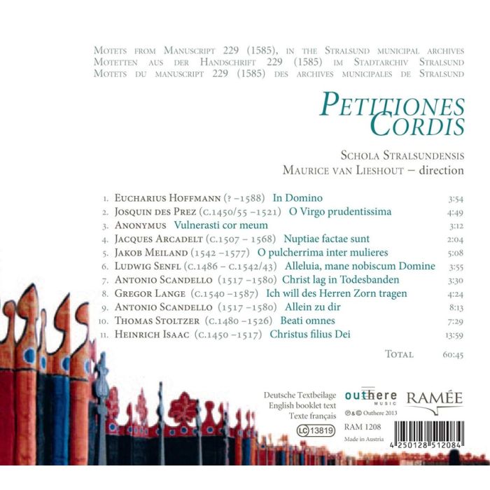 Petitiones Cordis - Stralsund Manuscript (1585): Hoffmann, des Prez, Isaac, Senfl, Arcadelt, Scandello, Stoltzer, Lange, ... - slide-1
