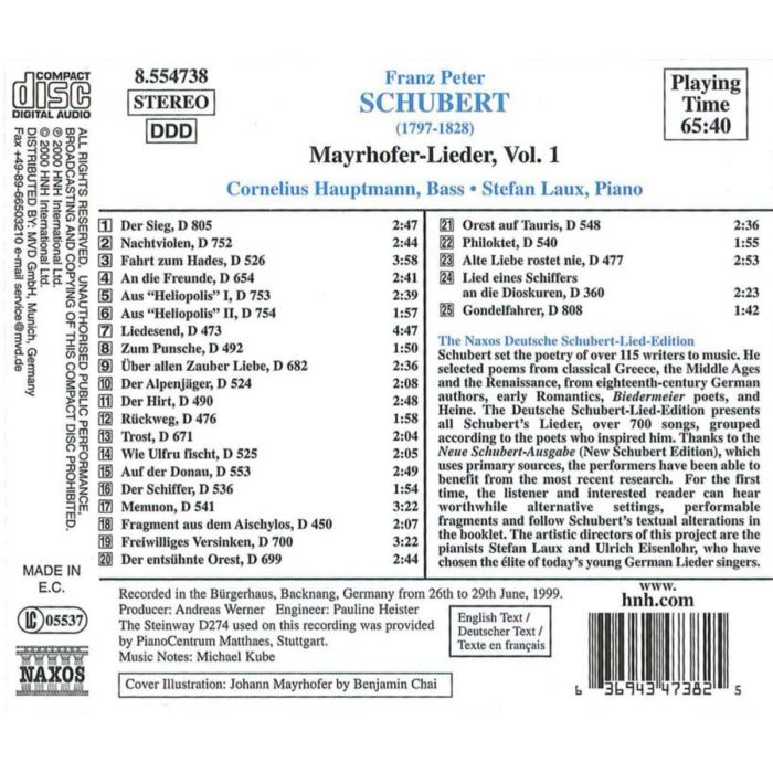SCHUBERT: Mayrhofer - Lider vol. 1 - slide-1