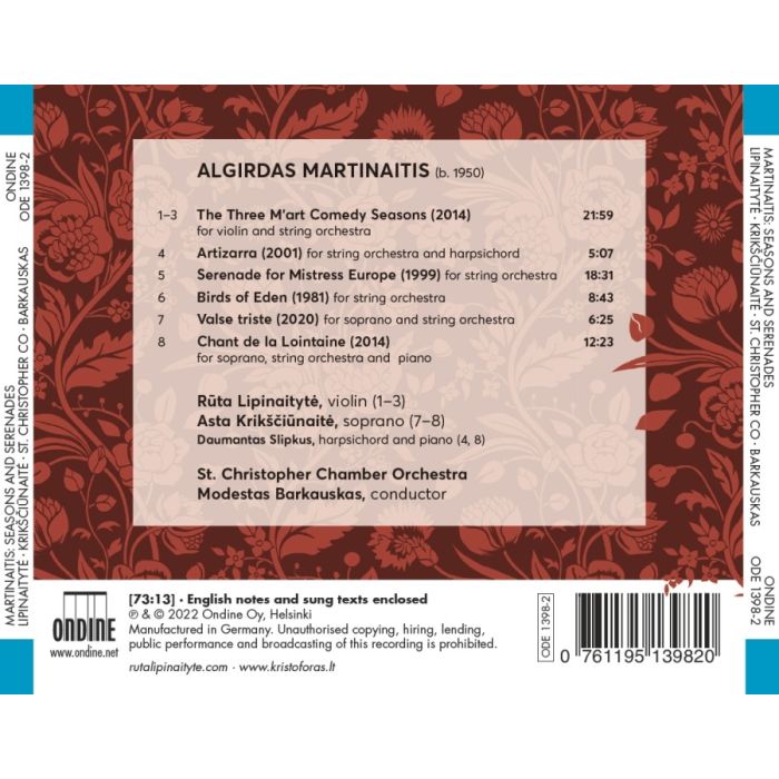 Martinaitis: Seasons and Serenades – Works for String Orchestra - slide-1