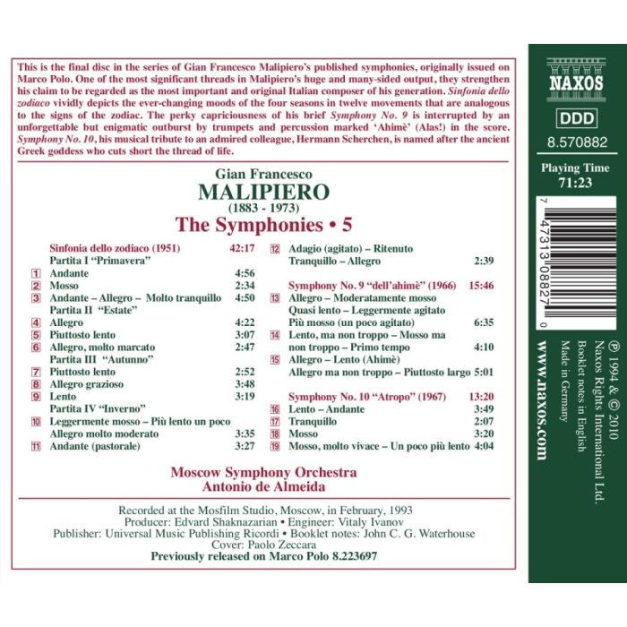 Malipiero: Symphonies Nos. 9 & 10, Sinfonia dello Zodiaco - slide-1