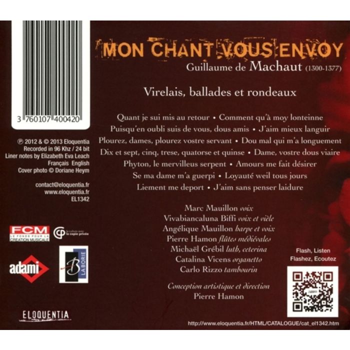 Machaut: Mon Chant Vous Envoy - Virelais, ballades & rondeaux - slide-1