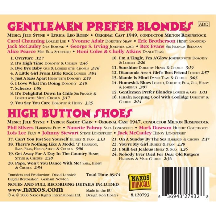 Styne, Jule: Gentlemen Prefer Blondes/High Button Shoes - slide-1