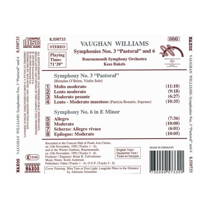 VAUGHAN WILLIAMS: Symphonies Nos. 3 & 6 - slide-1