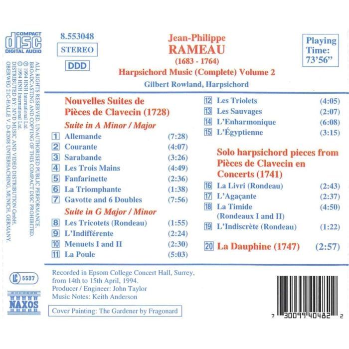 RAMEAU: Harpsichord Music Vol. 2 - slide-1