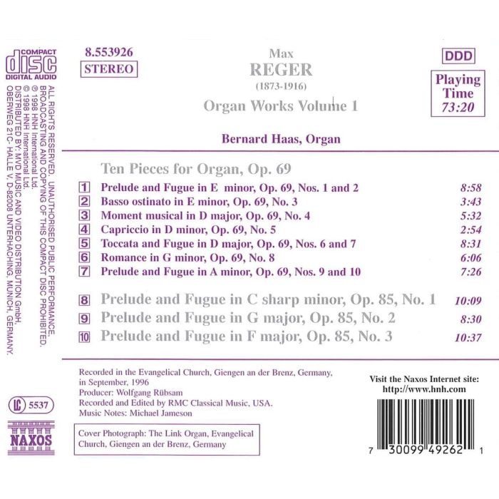 REGER: Organ Works vol. 1 - slide-1