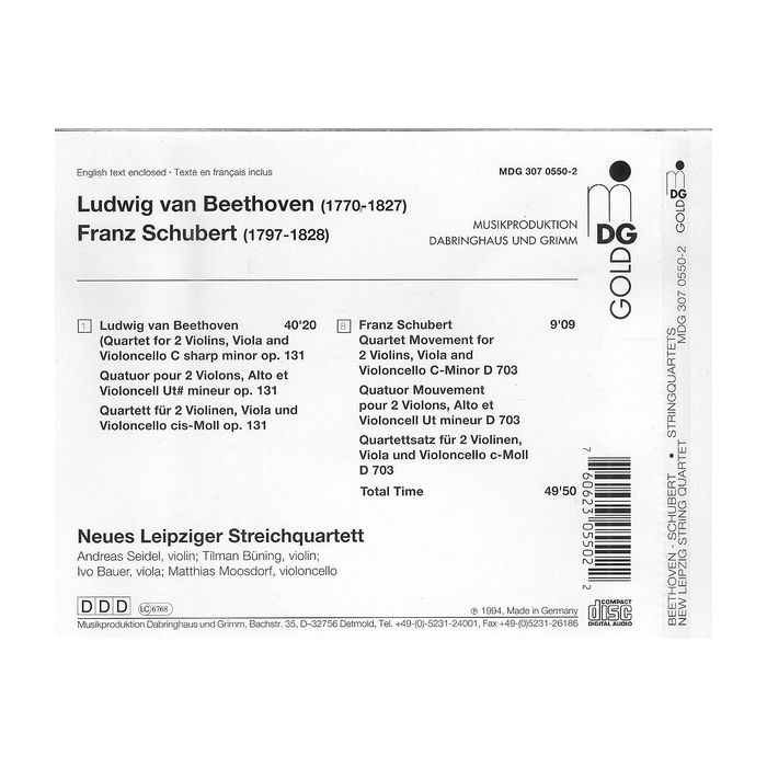 Beethoven/Schubert: String Quartet Op. 131 / Quartet Movement C-Minor - slide-1