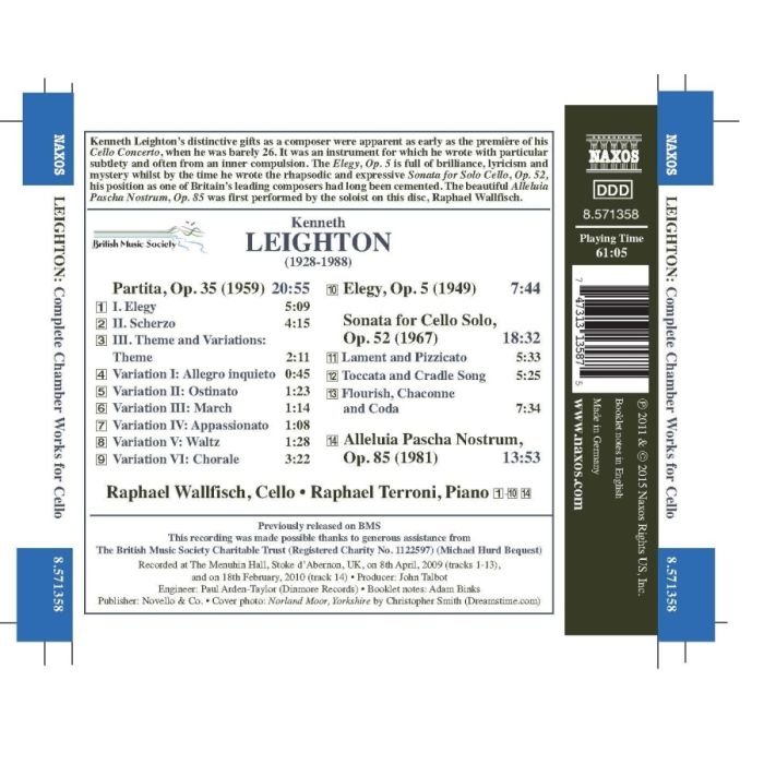 Leighton: Complete Chamber Works for Cello - slide-1