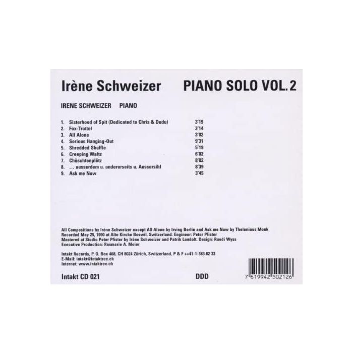 Irene Schweizer: Piano Solo Vol. 2 - slide-1