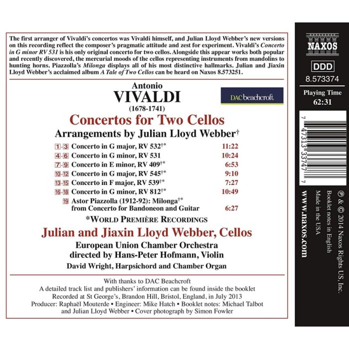 Vivaldi: Concertos for Two Cellos / Piazzolla: Milonga for two cellos - slide-1