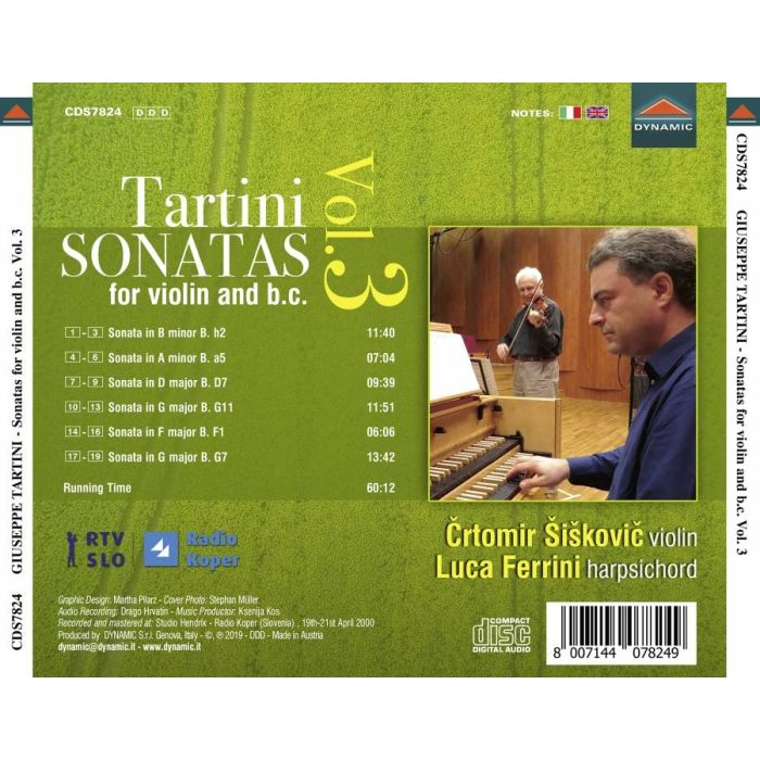 Tartini: Sonatas for violin and basso continuo Vol. 3 - slide-1