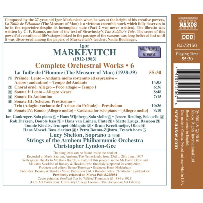 Markevitch: Complete Orchestral Works Vol. 6 - La Taille de l'Homme - slide-1