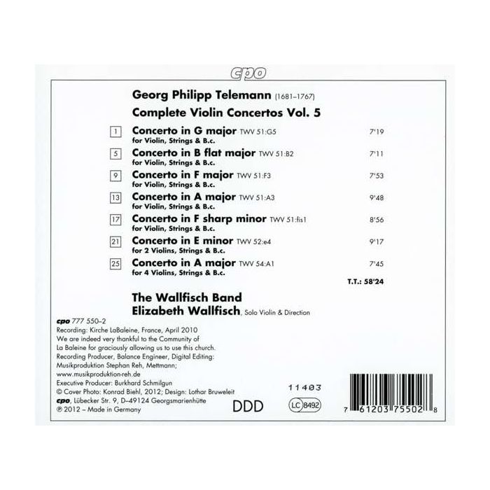 Telemann: Complete Violin Concertos Vol. 5 - slide-1