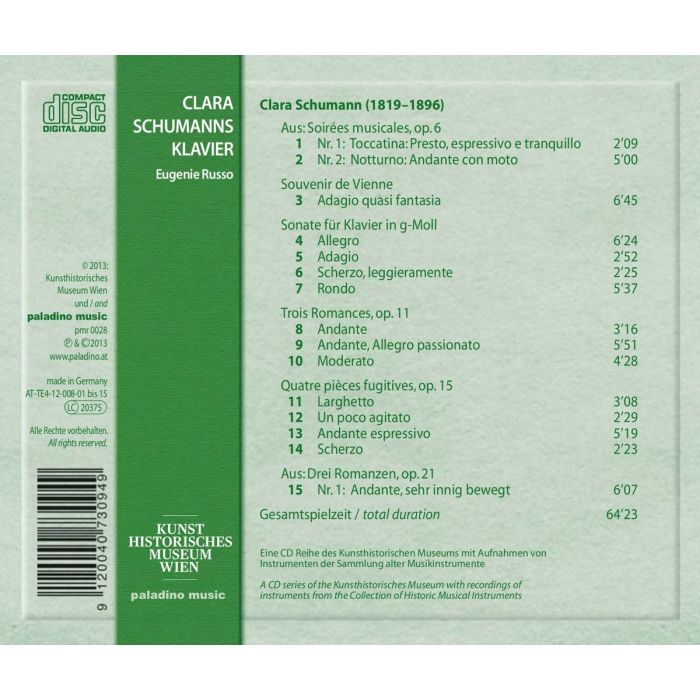 Clara Schumanns Klavier - opp 6, 11, 15, 21 - slide-1