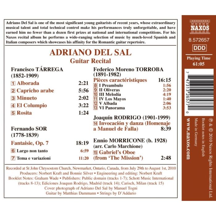 Guitar Recital - Adriano Del Sal: TÁRREGA / SOR / TORROBA / RODRIGO / MORRICONE - slide-1