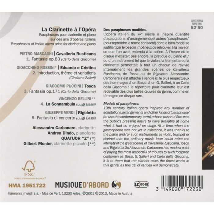 La Clarinette à l'Opéra - Verdi, Bellini, Puccini, Rossini - slide-1