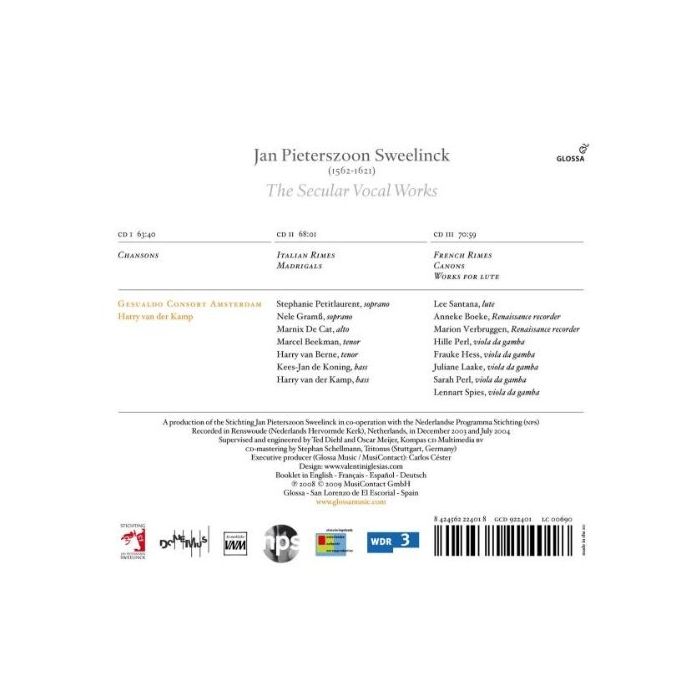 Sweelinck: The Secular Vocal Works - Chansons, Italian Rimes, Madrigals, French Rimes, Canons, Works for lute - slide-1