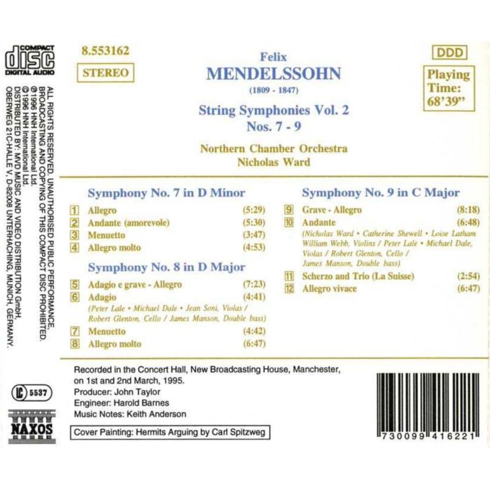 MENDELSSOHN: String Symphonies 7-9 - slide-1