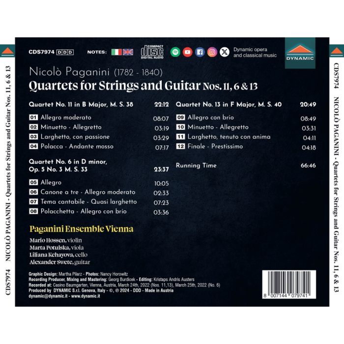 Paganini: Guitar Quartets Nos. 11, 6 & 13 - slide-1