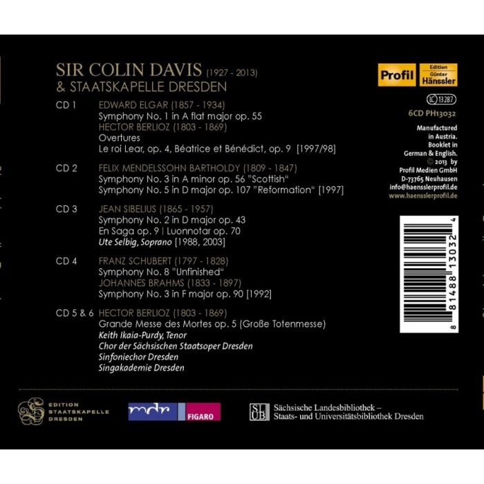 Elgar: Symphony 1, Berlioz: Grande Messe, Mendelssohn: Symphonies 3 & 5, Sibelius: Symphony 2, Schubert: Symphony 8, Brahms: Symphony 3 - slide-1
