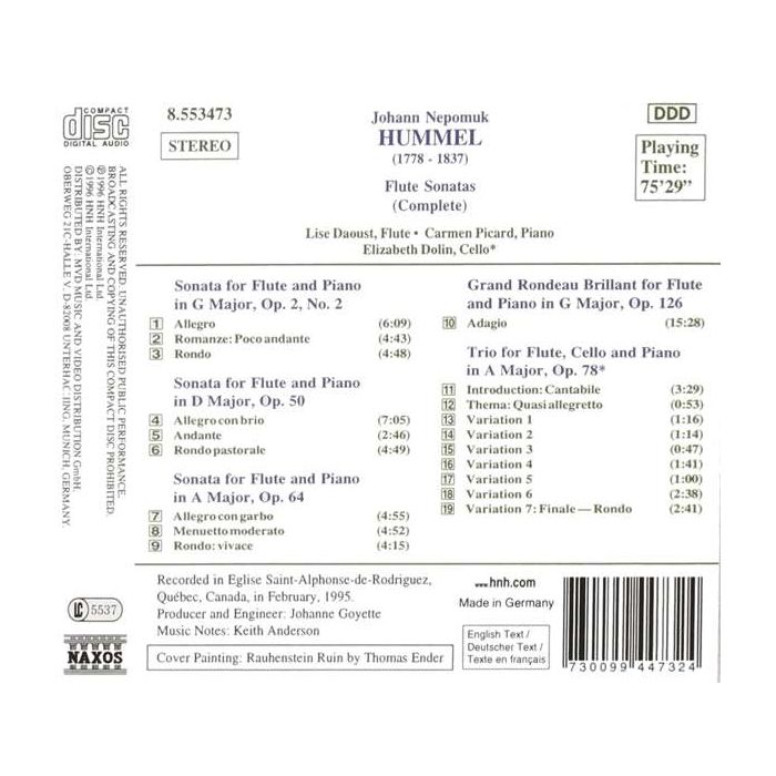 HUMMEL: Flute Sonatas - slide-1