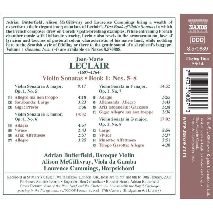 Leclair: Violin Sonatas Book 1, Nos. 5-8 - slide-1